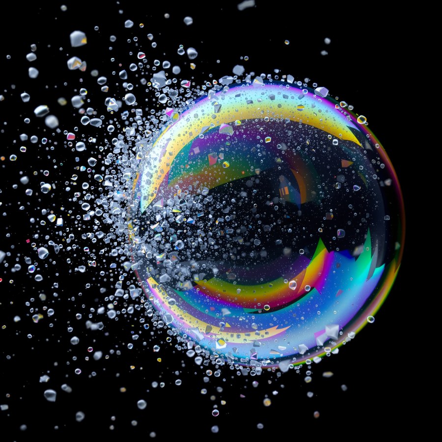 A bubble bursting